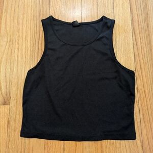 SHEIN Black Ribbed Cropped Tank